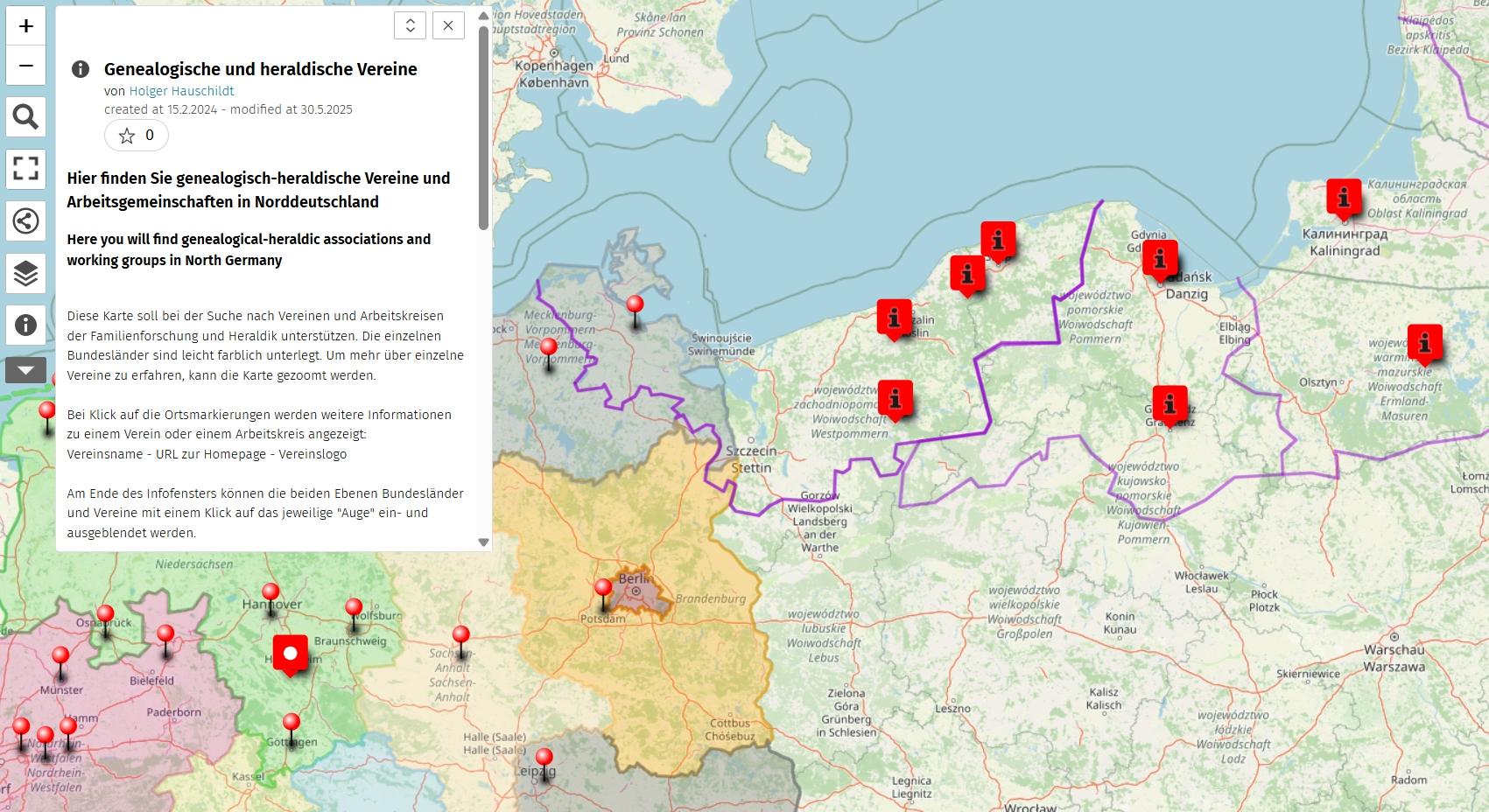 Nordlichterkarte Ausschnitt, Ostseeraum